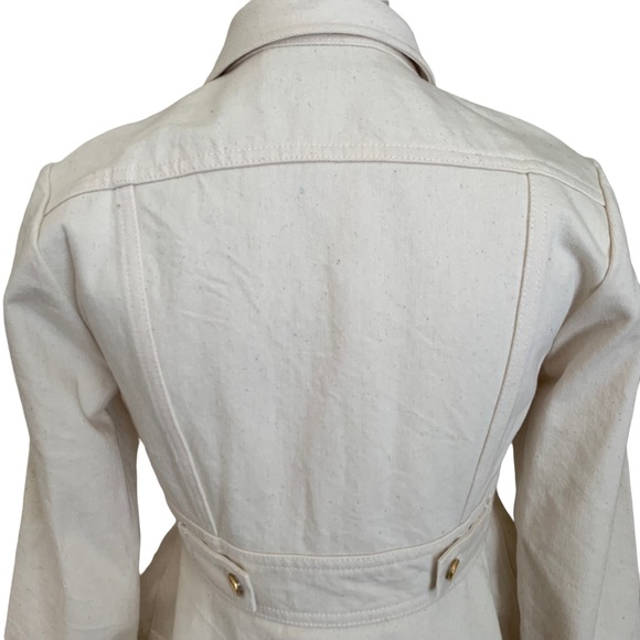 Co Brand Denim Avec Francois Girbaud Ivory A-Line Peplum Jacket Size Small - Picture 5 of 12